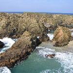 Geopark Shetland - Scotland. Site Name: Uyea, Northmavine. The Lewisian Gneiss at Uyea is among the oldest rocks in Shetland, dating back almost 3 billion years to a time when Shetland, and Scotland, were joined to what is now North America.